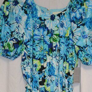 Floral Print Poplin Midi Dress